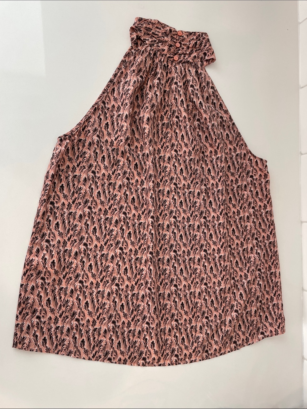 Joie Pink and Black Printed Halter Blouse • XS - Picture 7 of 12
